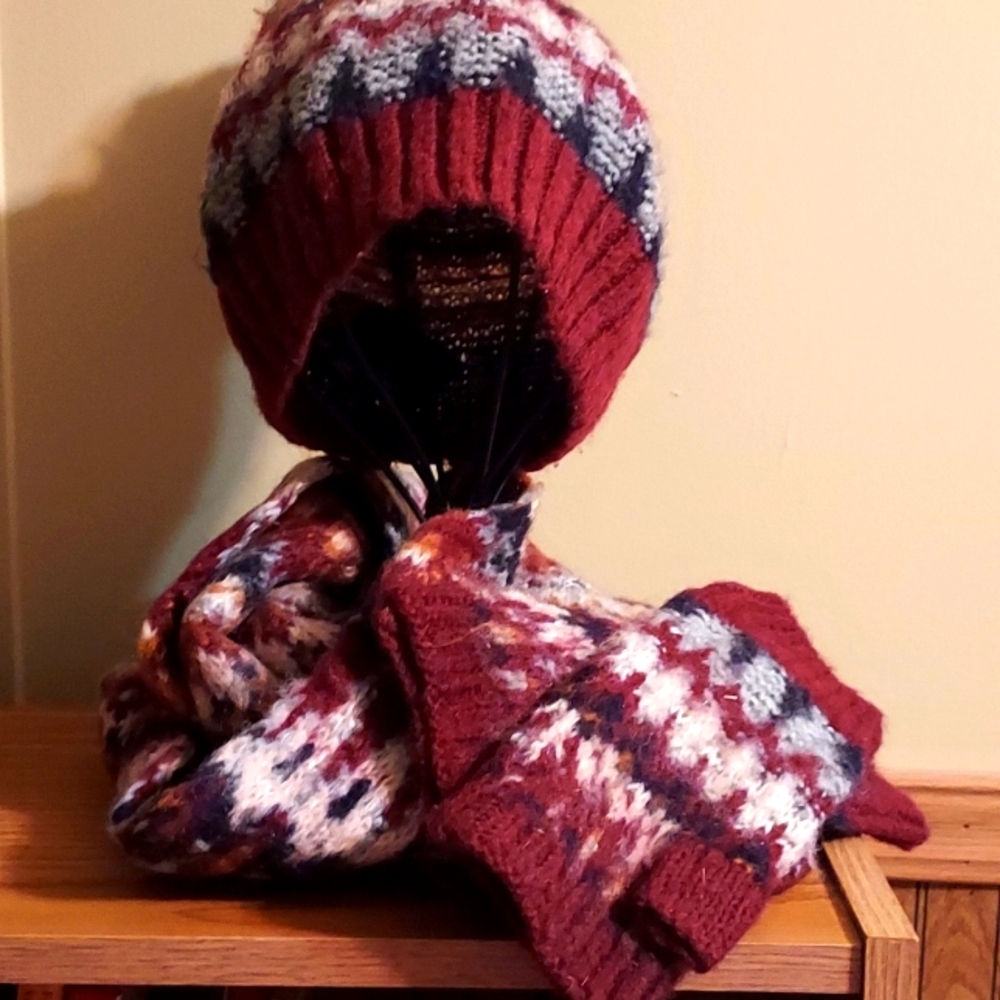 Matching hat,  mittens and infinity scarf by Accesorize (UK brand)
